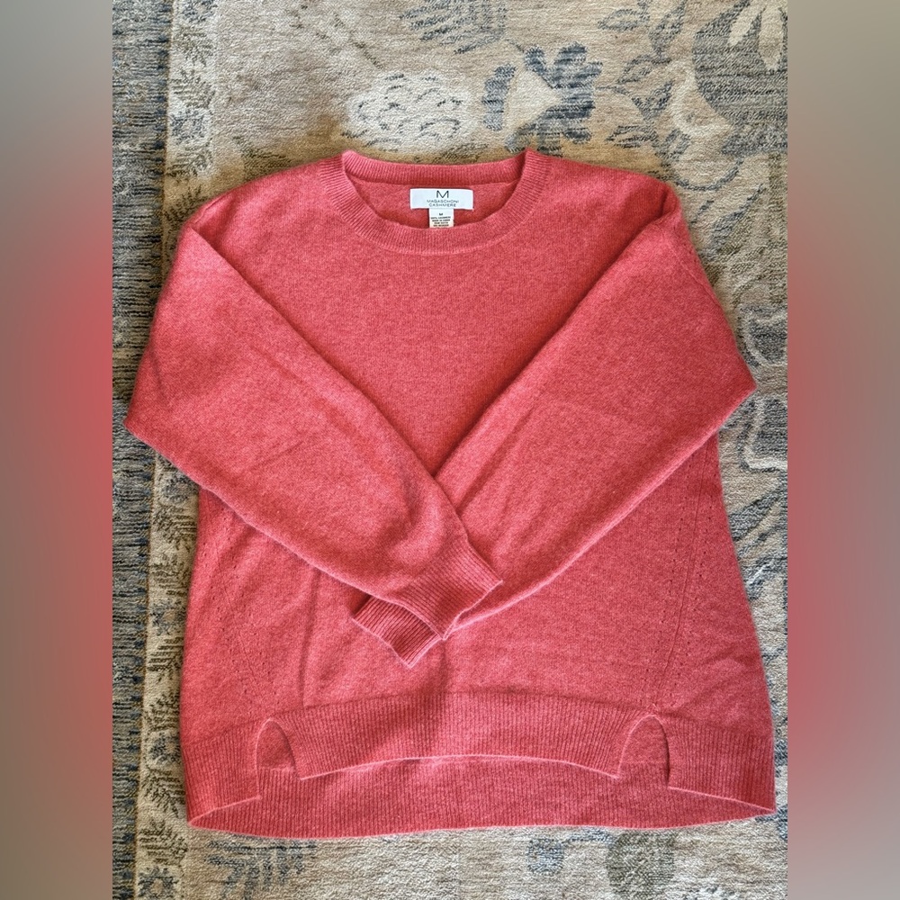 Salmon colored Magaschoni Cashmere Sweater Crewneck Medium